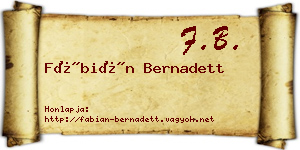 Fábián Bernadett névjegykártya