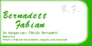 bernadett fabian business card