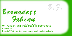 bernadett fabian business card